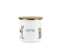 Purely Home Dog Coffee Storage Canister - Assorted Dogs Metal Enamel Food Storage Container