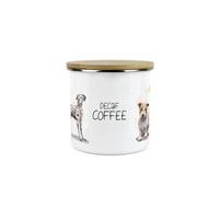Purely Home Dog Decaf Coffee Storage Canister - Assorted Dogs Metal Enamel Food Storage Container