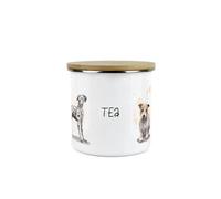 Purely Home Dog Tea Storage Canister - Assorted Dogs Metal Enamel Food Storage Container