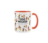 Purely Home Dog Walker Mug - Humourous Trades Funny Novelty Gift - Tea/coffee Orange Ceramic Cup Present For Dog Walkers & Sitters