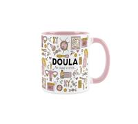 Purely Home Doula Mug - Funny Novelty Career Gifts for Professional Maternity Support Workers - Tea/Coffee Hot Drinks Pink Ceramic Cup Present