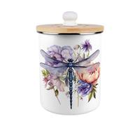 Purely Home Dragonfly Food Waste Caddy - Metal 2L Decorative Kitchen Compost Bin