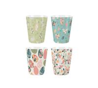 Purely Home Easter Ceramic Egg Cups - Floral Springtime Kitchen Gift Box Set Of 4