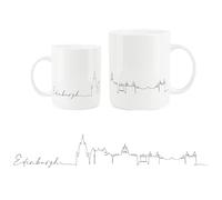 Purely Home Edinburgh City Skyline Collection - Bone China Mug White Coffee/Tea Present Gift for Travel Lovers