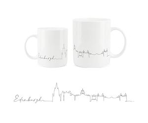 Purely Home Edinburgh City Skyline Collection - Bone China Mug White Coffee/Tea Present Gift for Travel Lovers