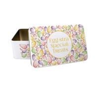 Purely Home Egg-Stra Special Easter Cake Tin - Rectangular Metal Kitchen Storage Gift