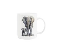 Purely Home Elephant & Calf Mug - Gift/Present for Animal Lovers - Tea/Coffee Bone China Cup