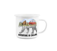 Purely Home Enamel Camping Adventure Mug - Adventure Is Calling Novelty Durable Hot Drinks Outdoor Cup For Travel Picnics Home Hiking