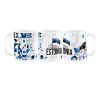 Purely Home Estonia Mug - European Travel Holiday Tea/Coffee Gift Ceramic White Cup