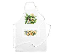 Purely Home Exotic Animals & Flowers Frog Apron - Floral Gifts For Her - Cooking & Baking