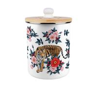 Purely Home Exotic Tiger Food Waste Caddy - Metal 2L Decorative Kitchen Compost Bin