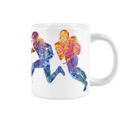 Purely Home Extra Large Big American Football Mug Themed Abstract Paint Effect - Jumbo White Coffee/tea Gift For Sports Lovers