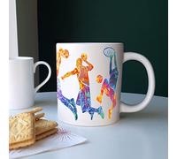 Purely Home Extra Large Big Basketball Mug Themed Abstract Paint Effect - Jumbo White Coffee/Tea Gift for Sports Lovers