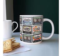 Purely Home Extra Large Big Cassette Tape Music Mug - Jumbo White Coffee/Tea Gift