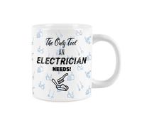 Purely Home Extra Large Big Electrician Mug Fun Joke Trades Gift - 'the Only Tool An Electrician Needs' - Jumbo White Coffee/tea Present