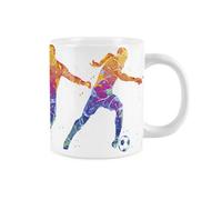 Purely Home Extra Large Big Football Mug Themed Abstract Paint Effect - Jumbo White Coffee/tea Gift For Sports Lovers