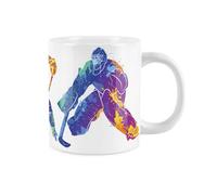 Purely Home Extra Large Big Ice Hockey Mug Themed Abstract Paint Effect - Jumbo White Coffee/tea Gift For Sports Lovers