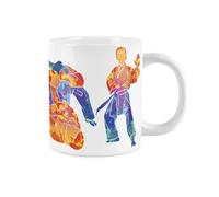 Purely Home Extra Large Big Karate Martial Arts Mug Themed Abstract Paint Effect - Jumbo White Coffee/tea Gift For Sports Lovers