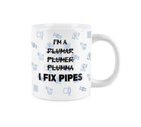 Purely Home Extra Large Big Plumber Mug Fun Joke Trades Gift - 'i'm A Plumar, Plumer, Plumma, I Fix Pipes' - Jumbo White Coffee/tea Present