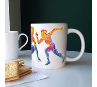 Purely Home Extra Large Big Running Jogging Mug Themed Abstract Paint Effect - Jumbo White Coffee/Tea Gift for Sports Lovers