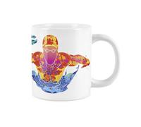 Purely Home Extra Large Big Swimming Mug Themed Abstract Paint Effect - Jumbo White Coffee/tea Gift For Sports Lovers
