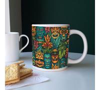 Purely Home Extra Large Tiki Small Masks Gift - Jumbo White Coffee/tea School Teacher Present Gift