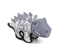Purely Home Fabric Dinosaur Shaped Dog Toy with Built in Squeaker - Grey Camouflage Pet Chew Toy