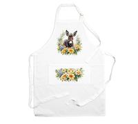 Purely Home Farm Animals & Flowers Donkey Foal Apron - Floral Gifts For Her - Cooking & Baking