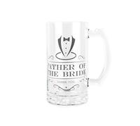 Purely Home Father of The Bride Glass Stein - Wedding Roles Beer Glass Thank You Gift - 450ml Drinking Cup/Tankard with Handle Present