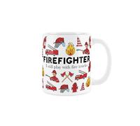Purely Home Firefighter Mug - Humourous Trades Funny Novelty Gift - Tea/Coffee Hot Drinks White Ceramic Cup Present for Firemen/Firewomen