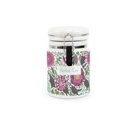 Purely Home Floral Badgers Herbal Tea Canister - British Animals & Flowers - Ceramic Kitchen Storage Container With Clip Lid 400Ml