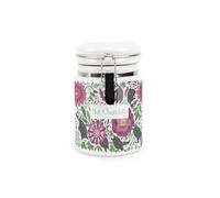 Purely Home Floral Badgers Hot Chocolate Storage Canister - British Animals & Flowers - Ceramic Kitchen Food Storage Container with Clip Lid 400ml (13.5cm x 8.5cm)