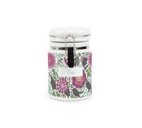 Purely Home Floral Badgers Tea Canister - British Animals & Flowers - Ceramic Kitchen Storage Container With Clip Lid 400Ml