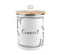 Purely Home Floral Border Compost Caddy - Enamel 2L Kitchen Food Waste Bin