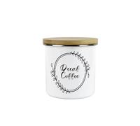 Purely Home Floral Border Decaf Coffee Storage Canister - Minimalist Kitchen Decor Gift - Metal/enamel Hot Drinks Storage Container