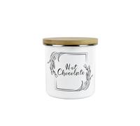 Purely Home Floral Border Hot Chocolate Storage Canister - Minimalist Kitchen Decor Gift - Metal/enamel Hot Drinks Storage Container