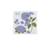 Purely Home Floral Botanicals Hydrangea Glass Hot Pot Stand - Heat Resistant Non-Slip Trivet