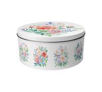 Purely Home Floral Bouquet Large Cake Tin - Pretty Floral Kitchen Gifts For Her - Round Metal Storage Container For Baking 23 X 10Cm