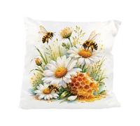 Purely Home Floral Daisy Bees Square Cushion