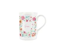 Purely Home Floral Gran Mug - Pink Flowers Mothers Day Present - Bone China Coffee/tea Mug - Gifts For Grans