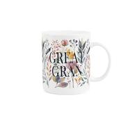 Purely Home Floral Great Gran Mug - Watercolour Flowers & Foliage Relations Gift/Present for Her - Tea/Coffee Hot Drinks White Bone China Mug