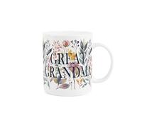 Purely Home Floral Great Grandma Mug - Watercolour Flowers & Foliage Relations Gift/Present for Her - Tea/Coffee Hot Drinks White Bone China Mug