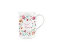 Purely Home Floral Great Nanny Mug - Pink Flowers Mothers Day Present - Bone China Coffee/Tea Mug - Gifts for Great Nannys