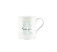 Purely Home Floral Green Letter R Mug - Small Custom Bone China Coffee Tea Mug Present Personalised Initial Gift