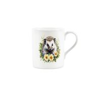 Purely Home Floral Hedgehog Mug - Animals & Flowers Nature Gifts - Creatures Great & Small Wildlife Themed Present - Small Bone China Coffee/Tea Hot Drinks White Cup