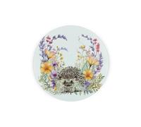 Purely Home Floral Hedgehog Textured Glass Round Trivet - Small Kitchen Chopping Board