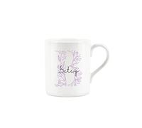 Purely Home Floral Pink Letter B Mug - Fine Bone China Small Coffee Tea Mug Present Personalised Initial Gift