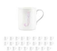 Purely Home Floral Pink Letter J Mug - Fine Bone China Small Coffee Tea Mug Present Personalised Initial Gift