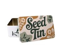 Purely Home Floral Seed Tin - Rectangular Metal Garden Tool/Storage Box Gifts for Gardeners