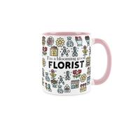 Purely Home Florist Mug - Humourous Trades Novelty Gift - Tea/coffee Hot Drinks Pink Ceramic Cup Present For Florists/flowers & Plants Dealer